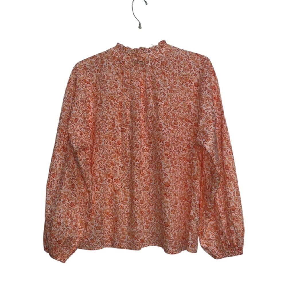 LOFT Jungle Ruffle Neck Poet Blouse Size Medium - Picture 6 of 12